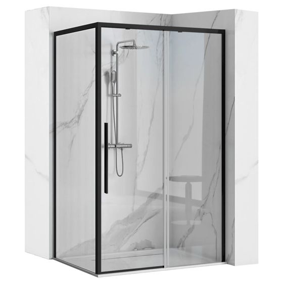 REA brusekabine SOLAR 90x90 Sort, 90x90x195cm