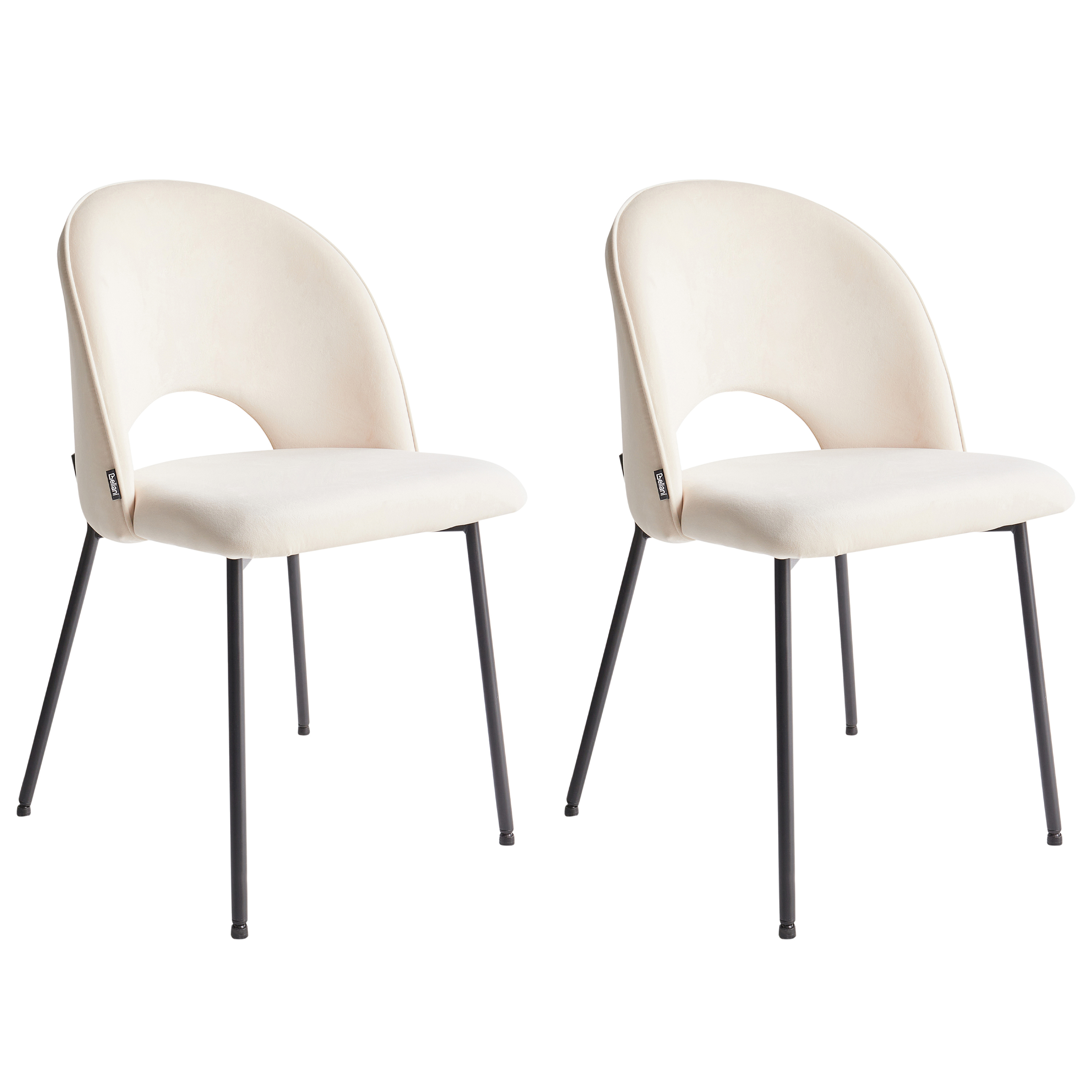 Sæt med 2 spisebordsstole COVELO Velour Lys Beige