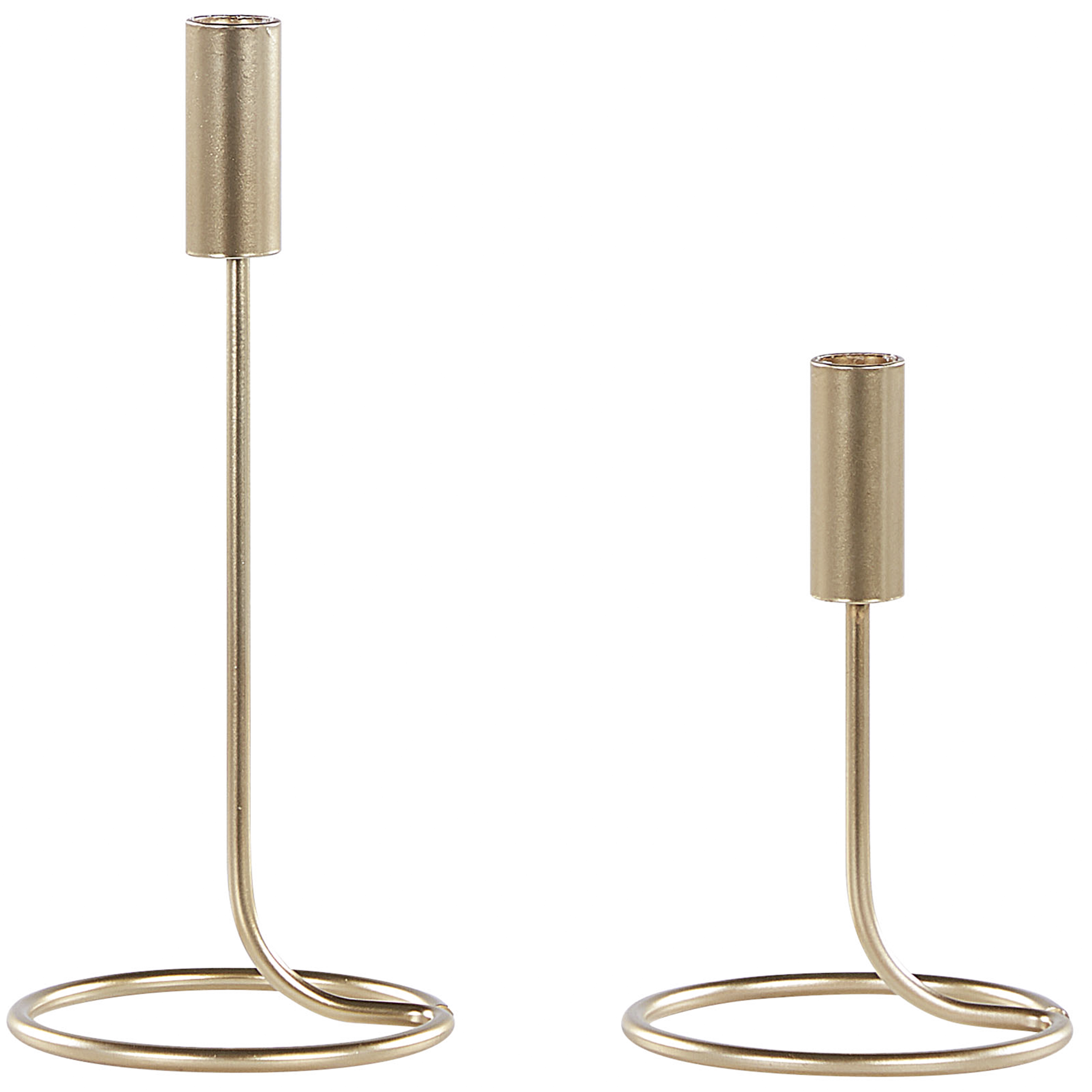 Sæt af 2 lysestager BUNYU 19/28 cm Metal Guld