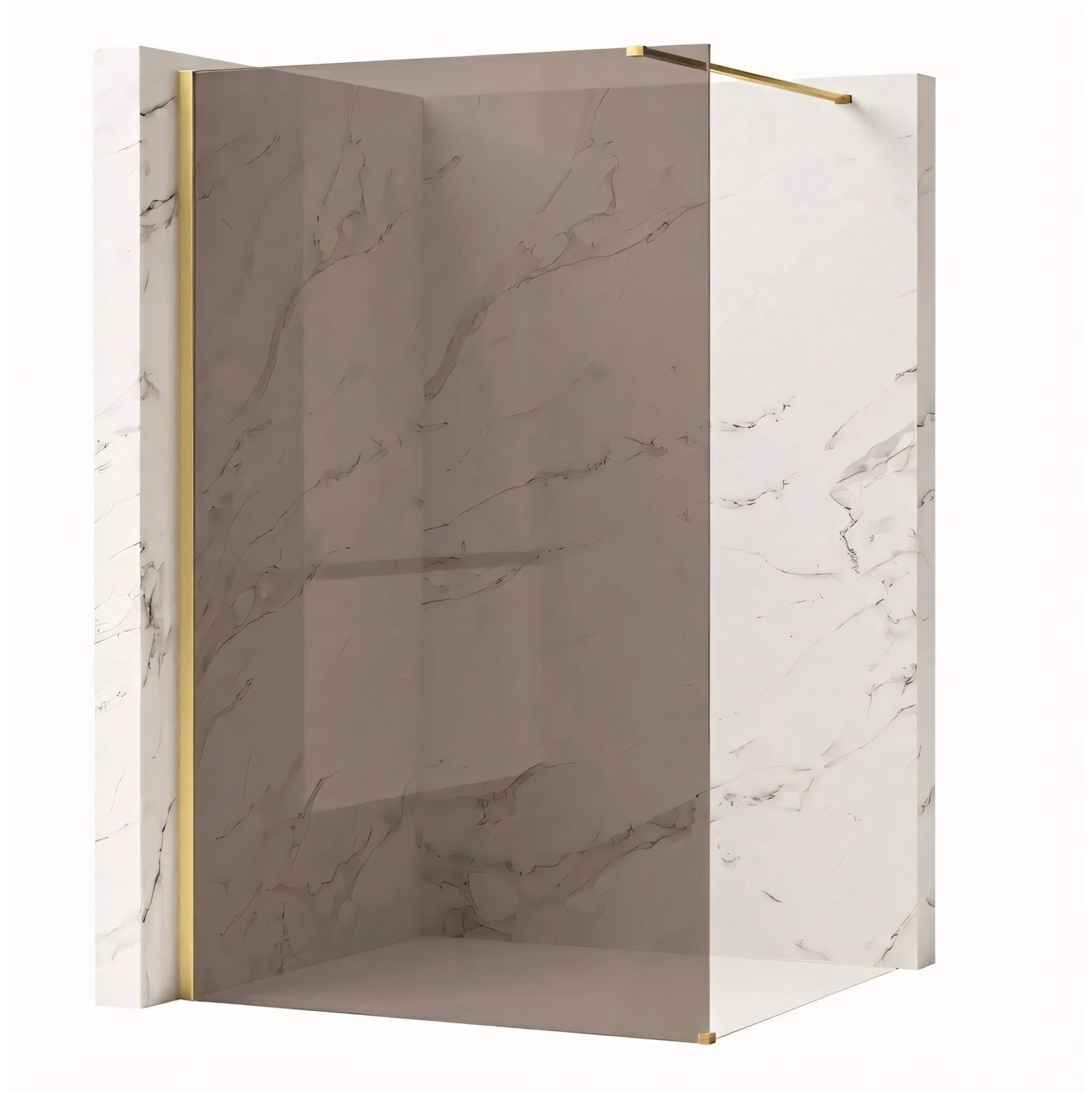 REA brusevæg Flexi brown 120 Børstet guld, 120x120x195cm