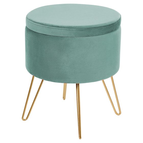 Puf med opbevaring SILAS Velour Mintgrøn