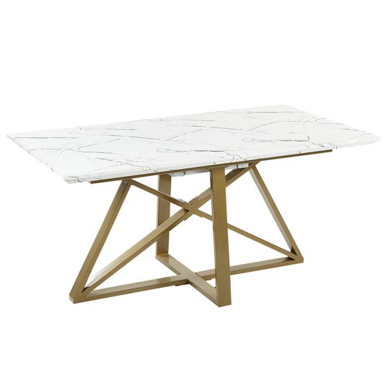 Spisebord med udtræk MAXIMUS Hvid marmor 160/200 cm 90 cm