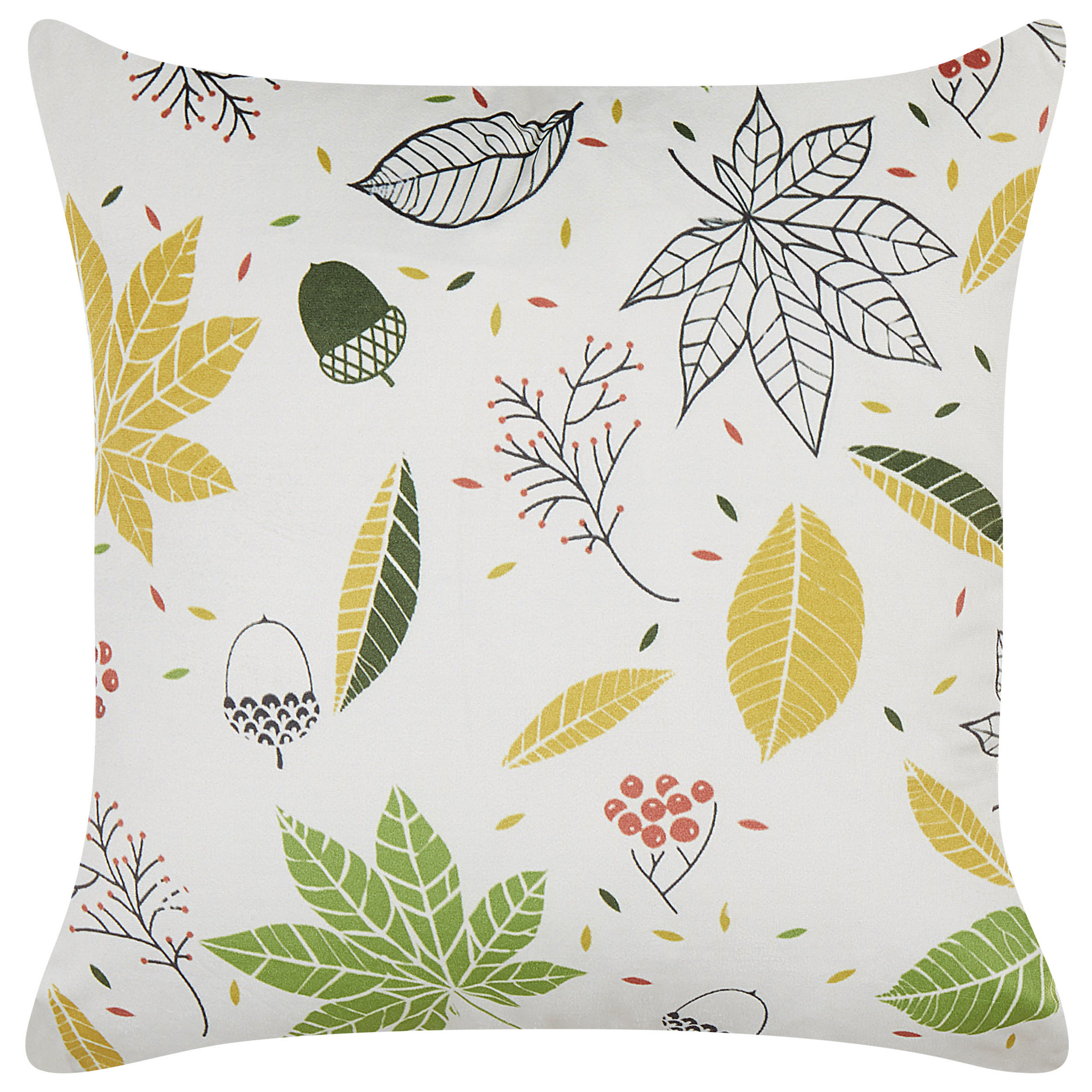 Pyntepude MULLEIN 45 x 45 cm Velour Multifarvet Plante mønster