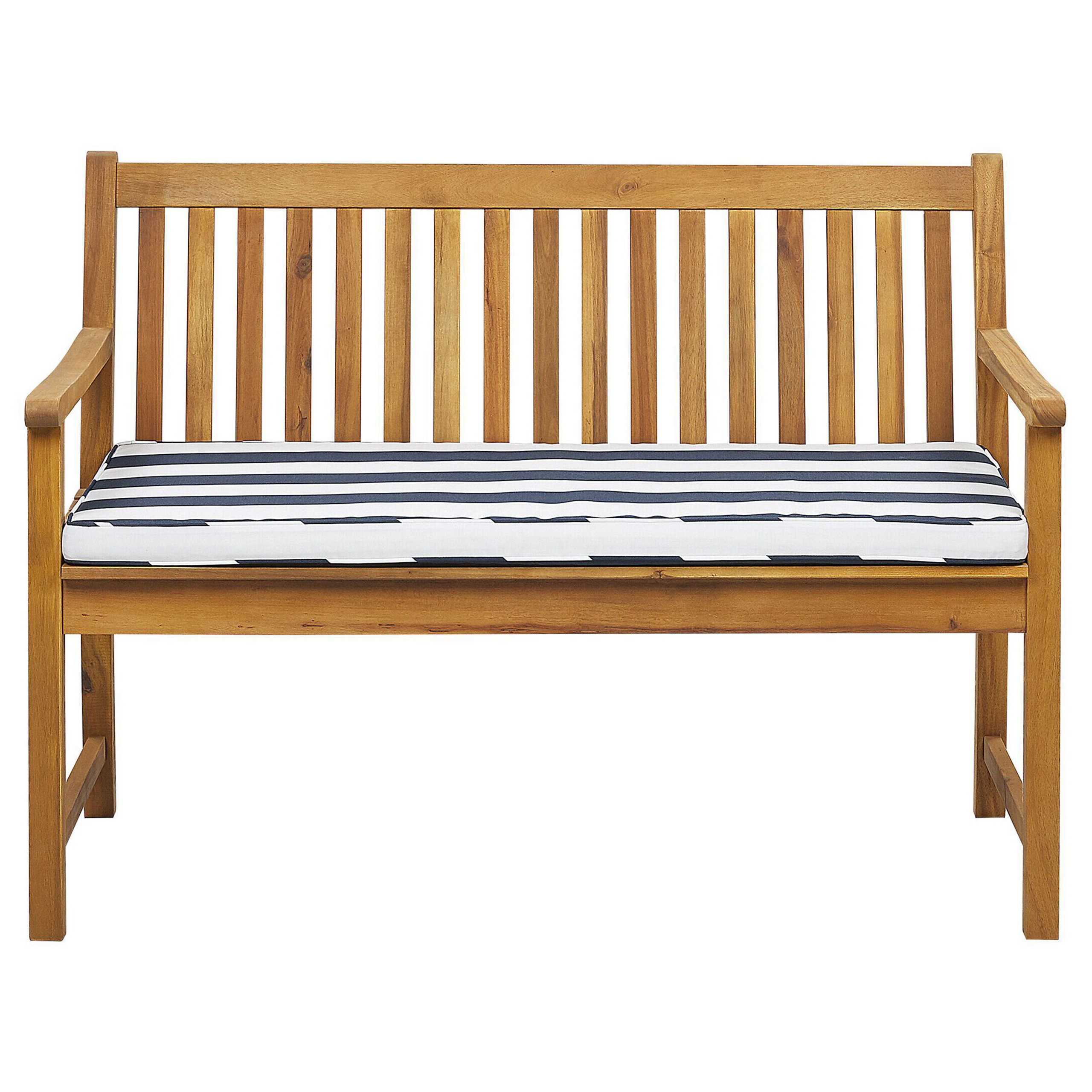 Havebænk med hynde VIVARA 120 cm Certificeret akacietræ Navy Blå
