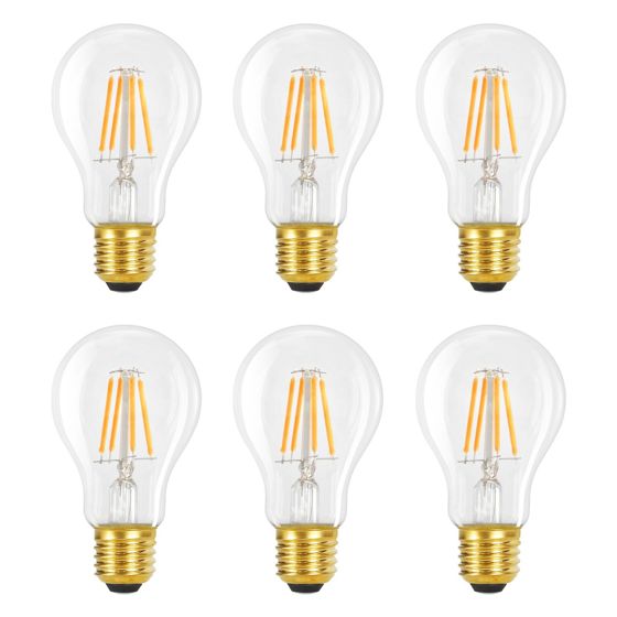 NETTLIFE LED-pærer 6 stk. E27 4W 2700K A60 Vintage Edison-pærer