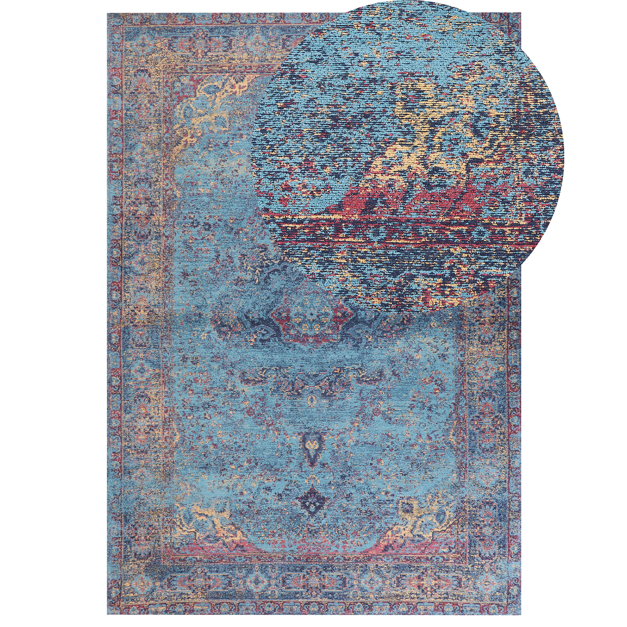 Gulvtæppe KANSU Blå 160 x 230 cm Bomuld