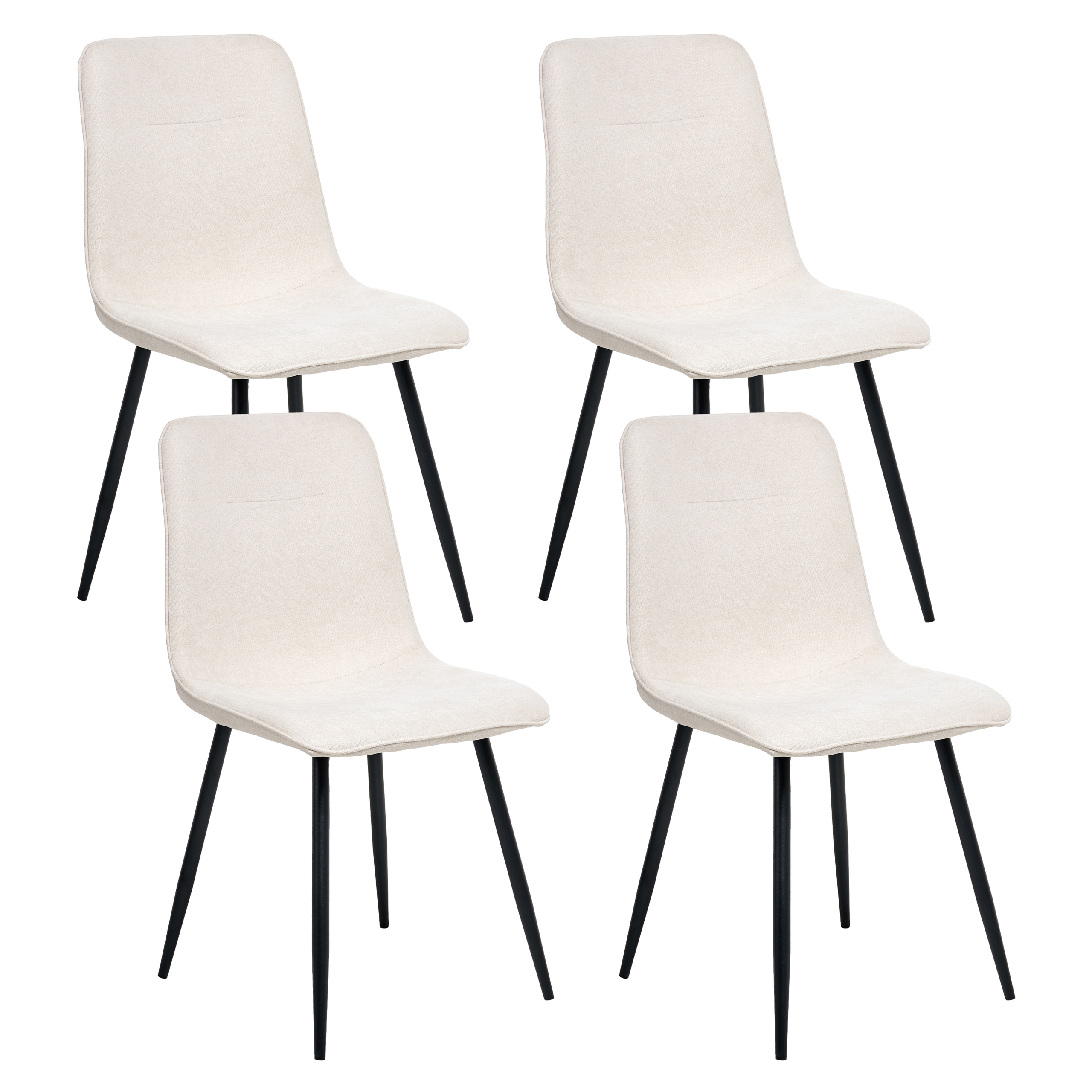Sæt med 4 spisebordsstole TUSCOLA Lys Beige