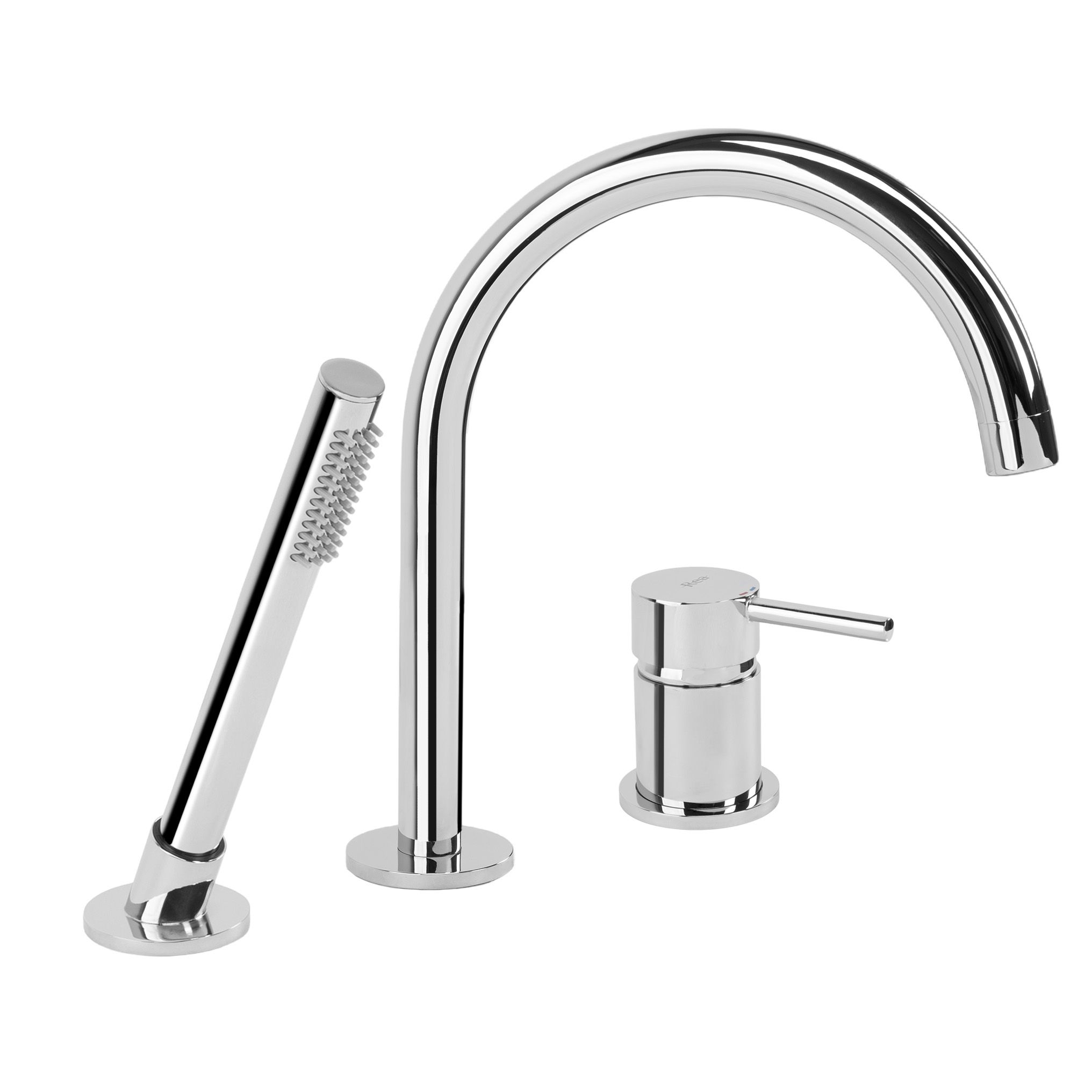 REA 3-huls badekararmatur Lungo , Krom, 23,5x6,5x27,5cm