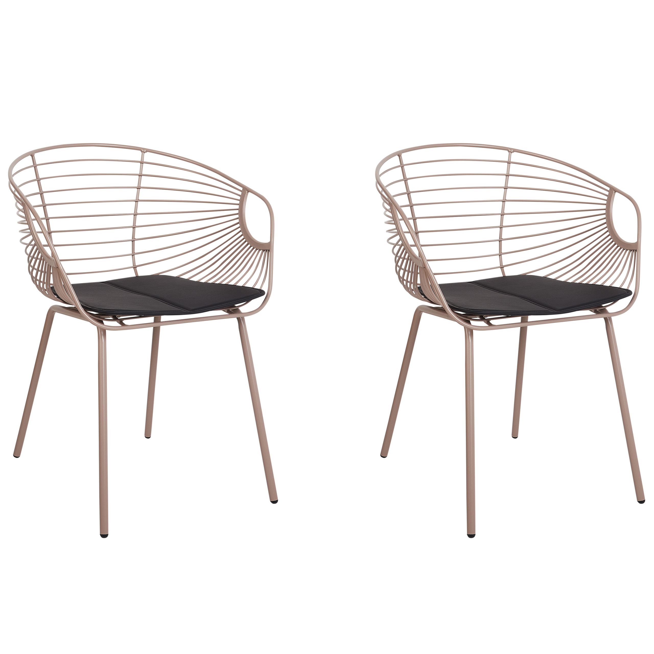 Sæt med 2 spisebordsstole HOBACK Metal Beige