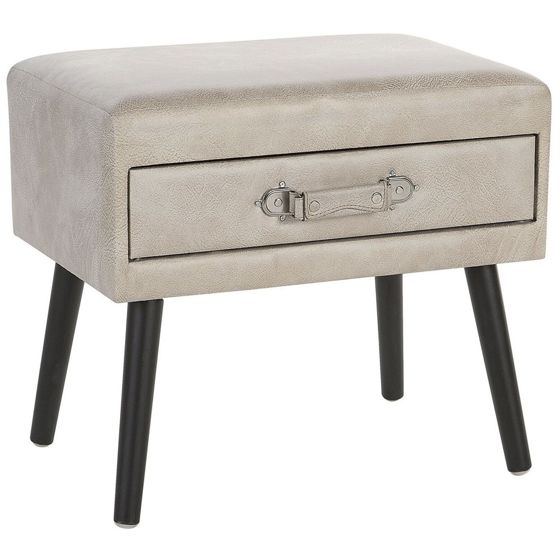 Natbord med 1 skuffe EUROSTAR Kunstlæder Beige