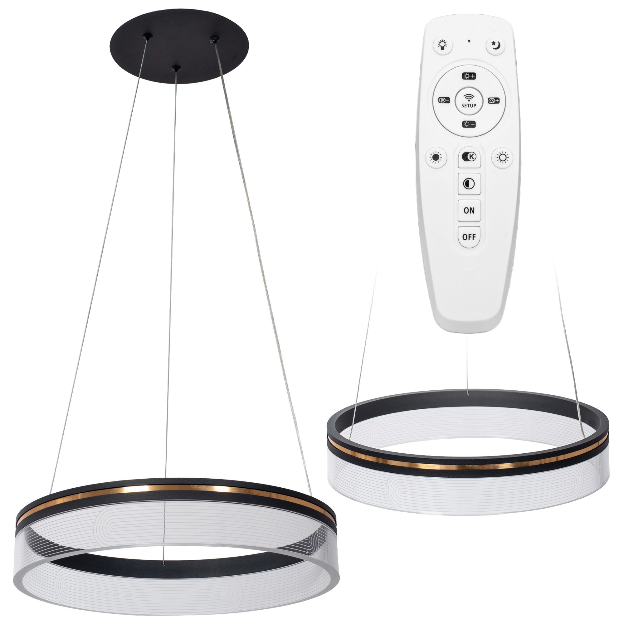 TOOLIGHT hængende loftlampe APP1191-CP 40CM LED Sort 40x40x8cm