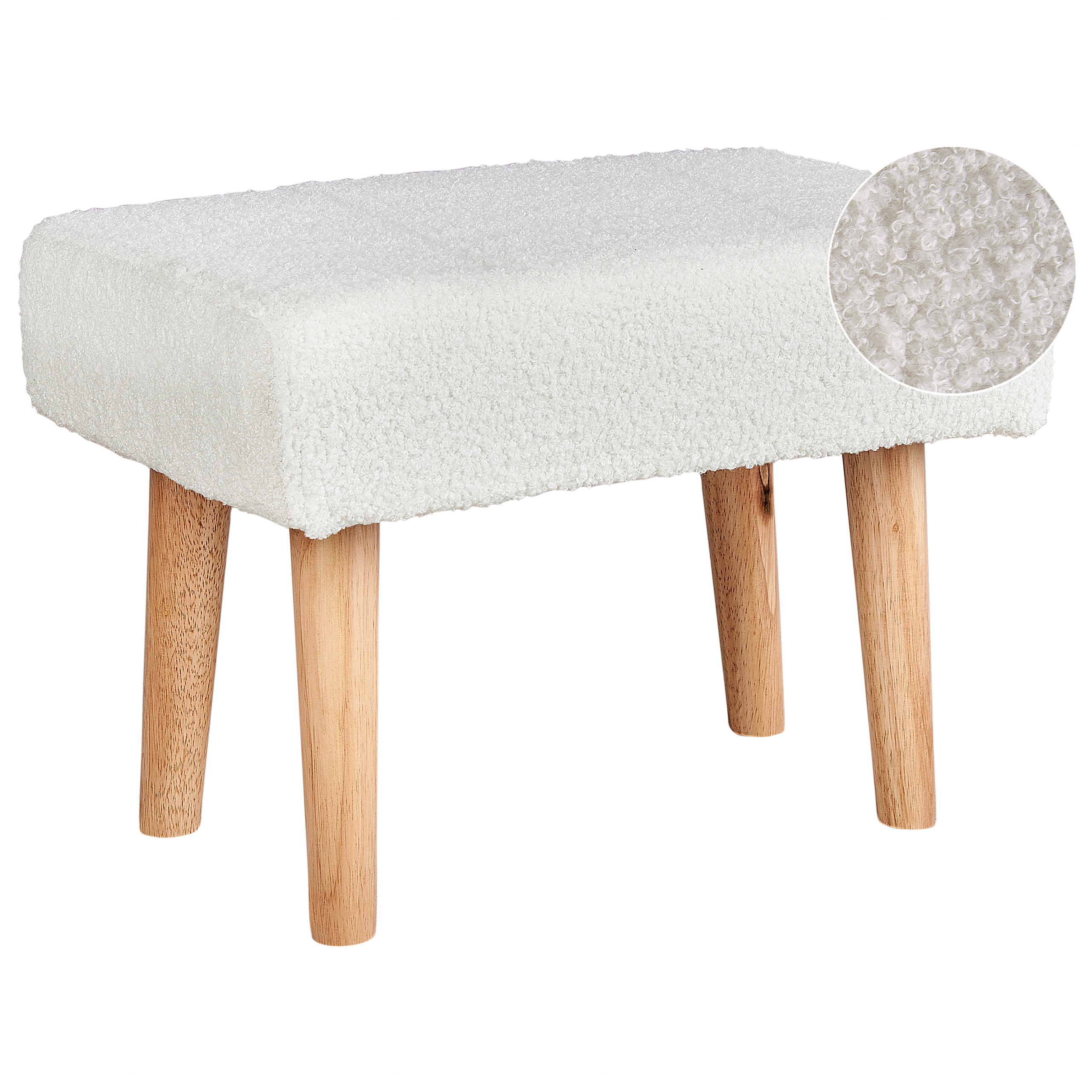Taburet TAKOMA Boucle Hvid