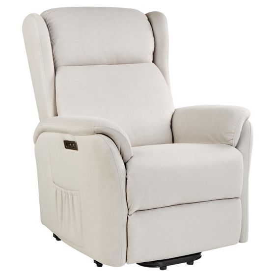 Elektrisk recliner stol ELEGY Inkl. fodstøtte Velour Lys Beige
