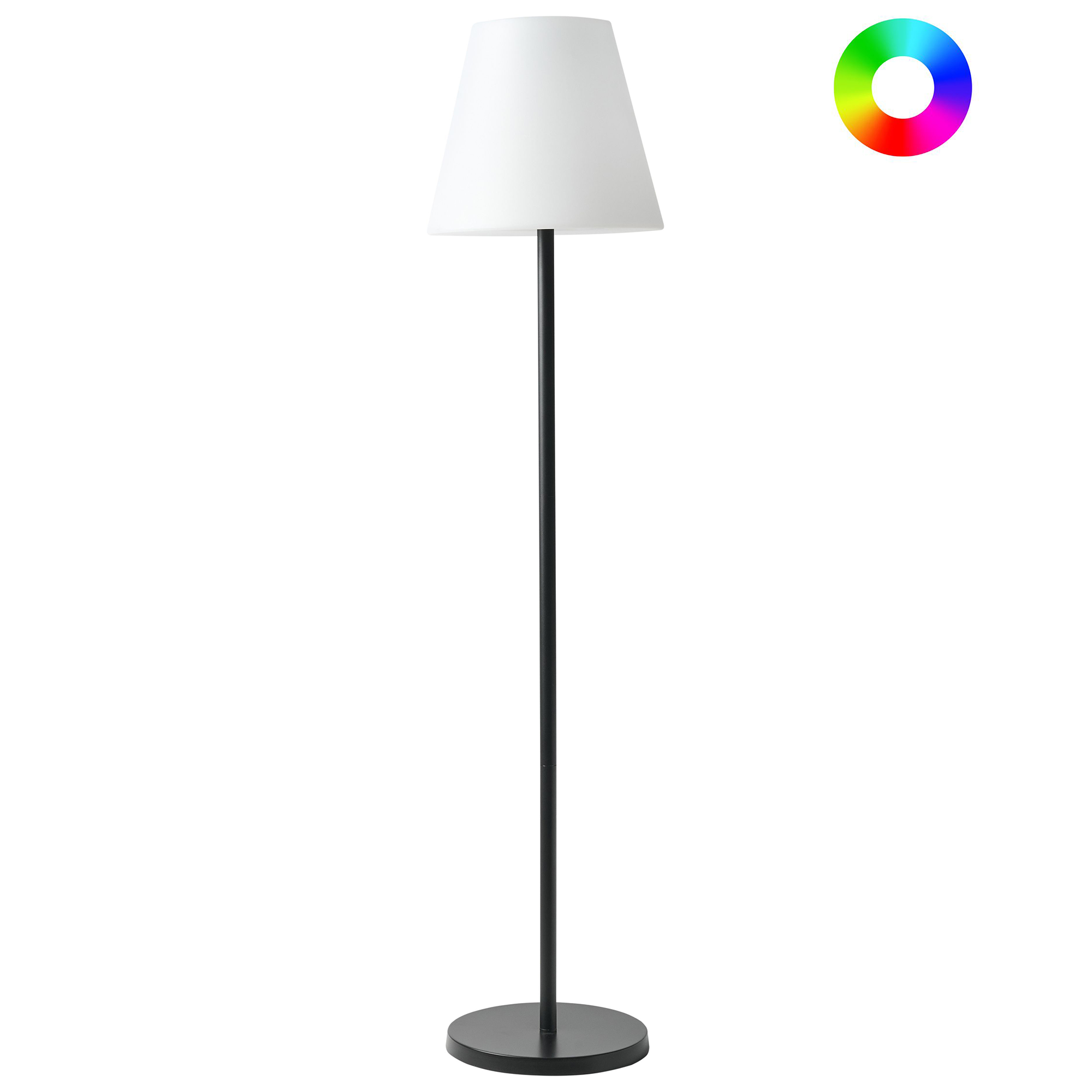 Udendørs solcelle LED-gulvlampe FONESCA Med fjernbetjening Hvid