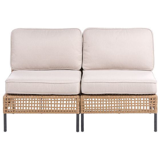 Havesofa 2 personers OMEGANA Uden armlæn PE-rattan Lys Beige