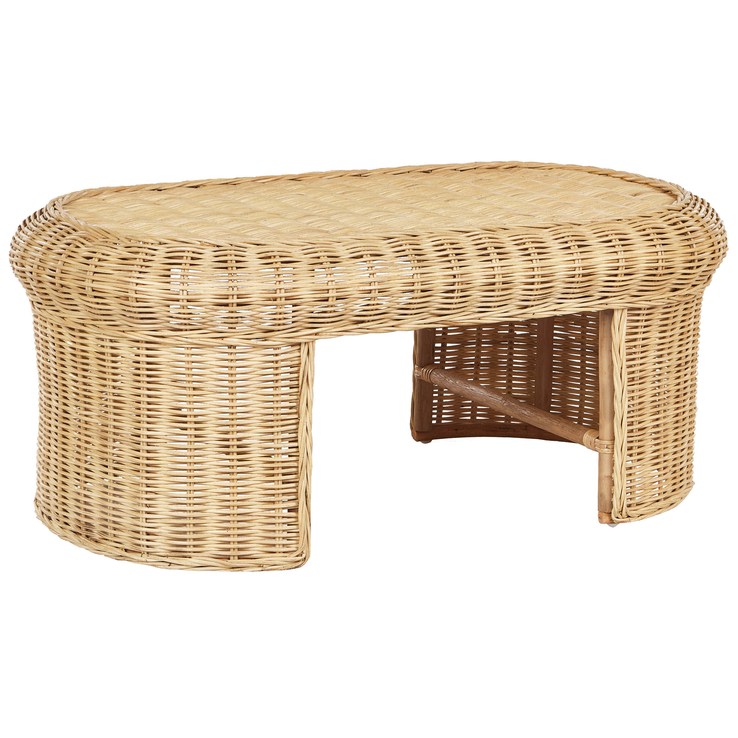 Havesofabord LIVADEIA 60 cm 96 cm Rattan Naturlig