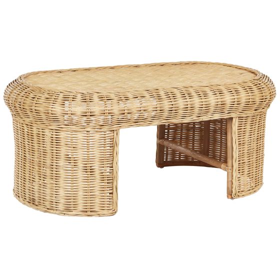 Havesofabord LIVADEIA 60 cm 96 cm Rattan Naturlig