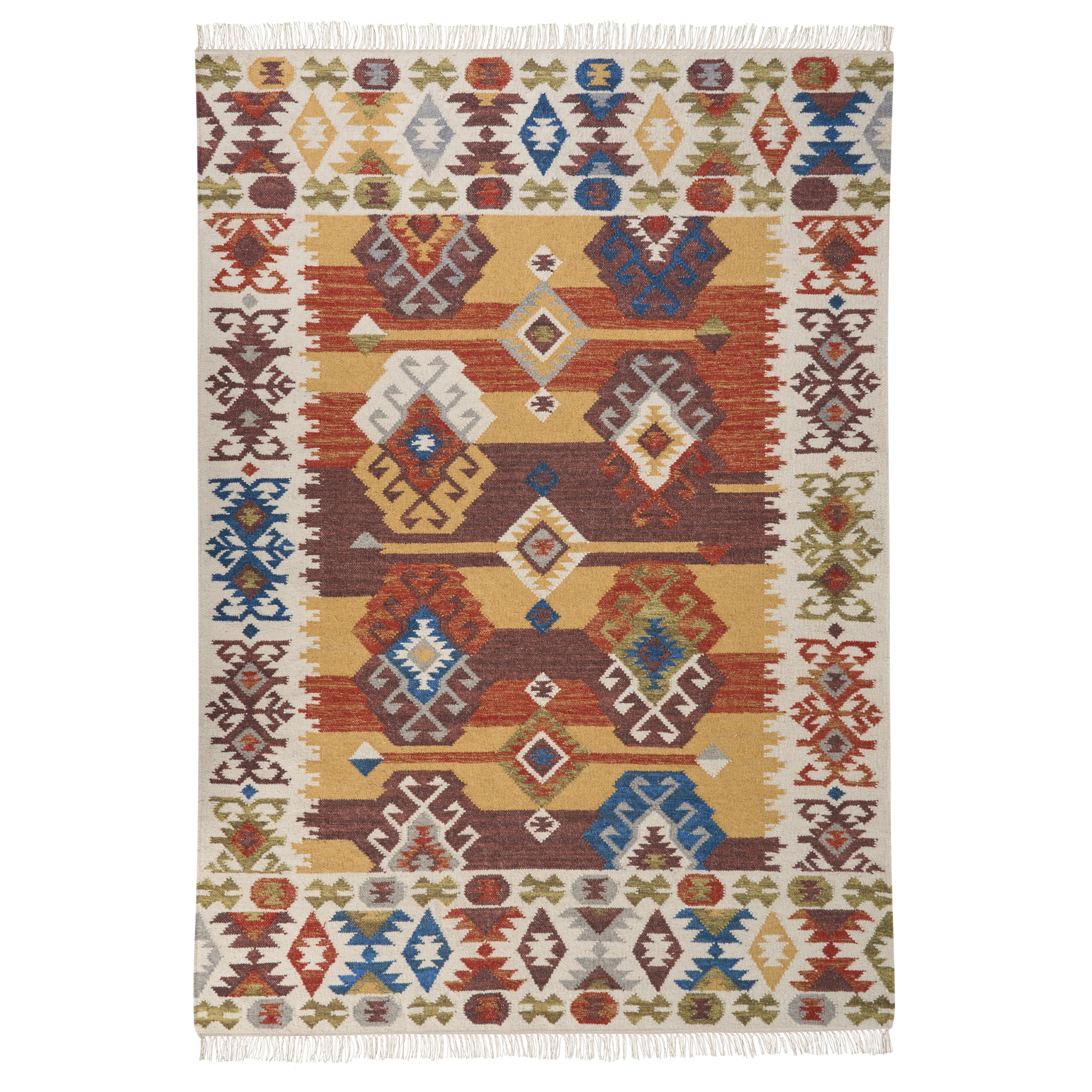 Gulvtæppe VOSKETAP Multifarvet 160 x 230 cm Kelim Uld