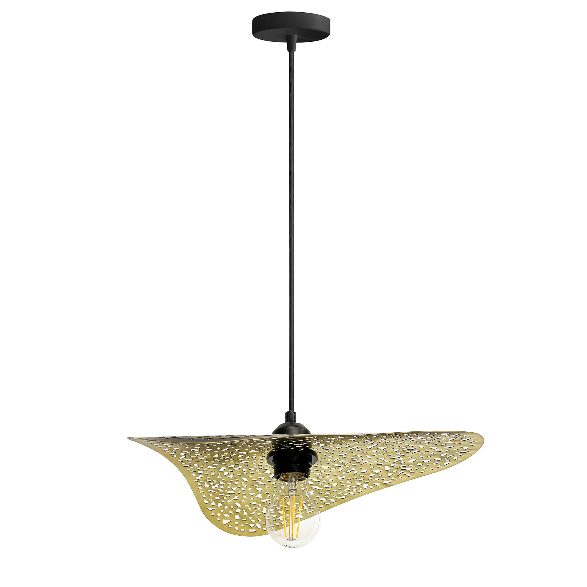 TOOLIGHT hængende loftlampe APP1467-1CP Sort/Guld 33x36x5cm