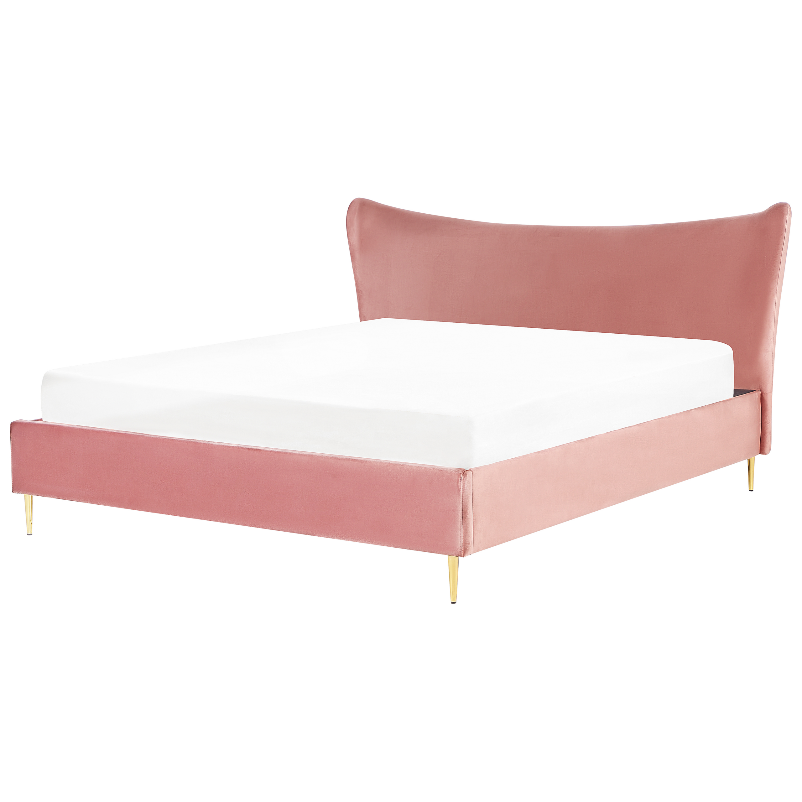 Seng Velour CHALEIX 180 x 200 cm Ferskenagtig lyserød