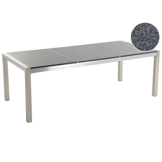 Havebord GROSSETO 220 cm 100 cm Granit Poleret Grå