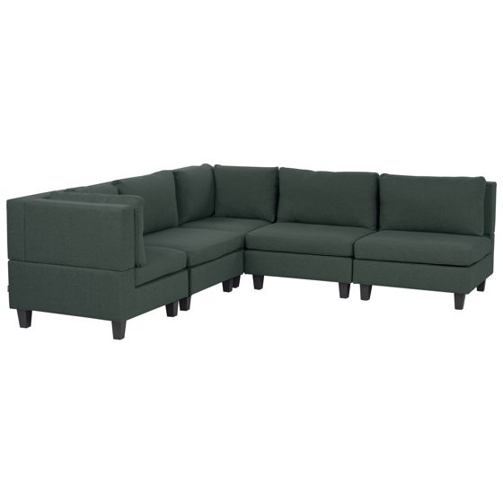 Hjørnesofa modul 5 personers UNSTAD Mørkegrøn Højrevendt