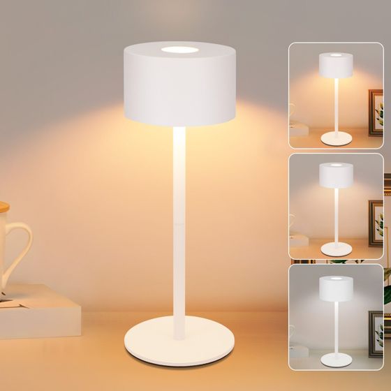 NETTLIFE Trådløs LED-bordlampe: Dæmpbar touch-bordlampe med 3 farvetemperaturer, højdejusterbar, USB