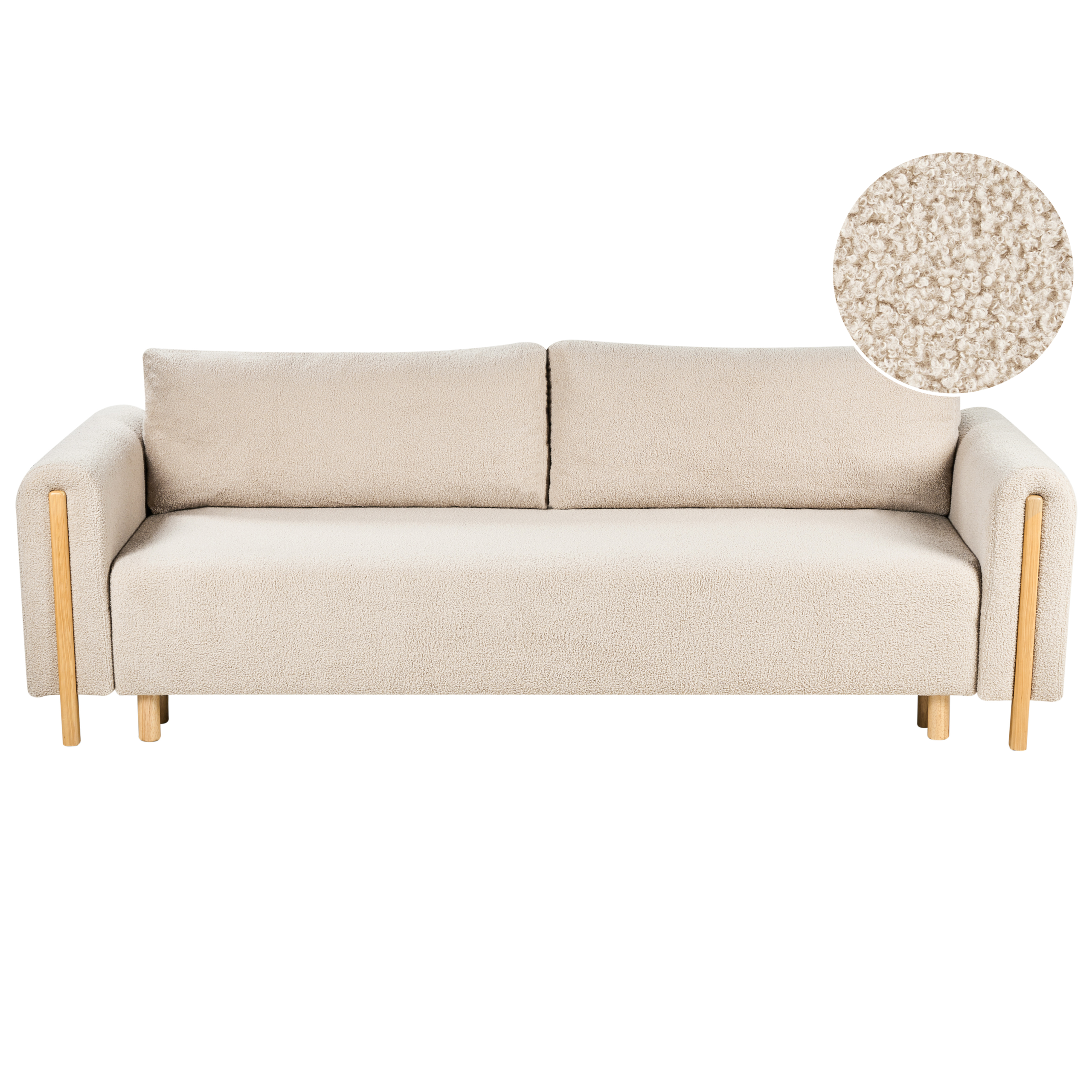 Sovesofa 3 personers KVAM med opbevaring Boucle Lys Beige