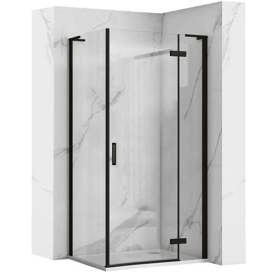REA brusekabine HUGO 80x80 Sort, 80x80x200,5cm