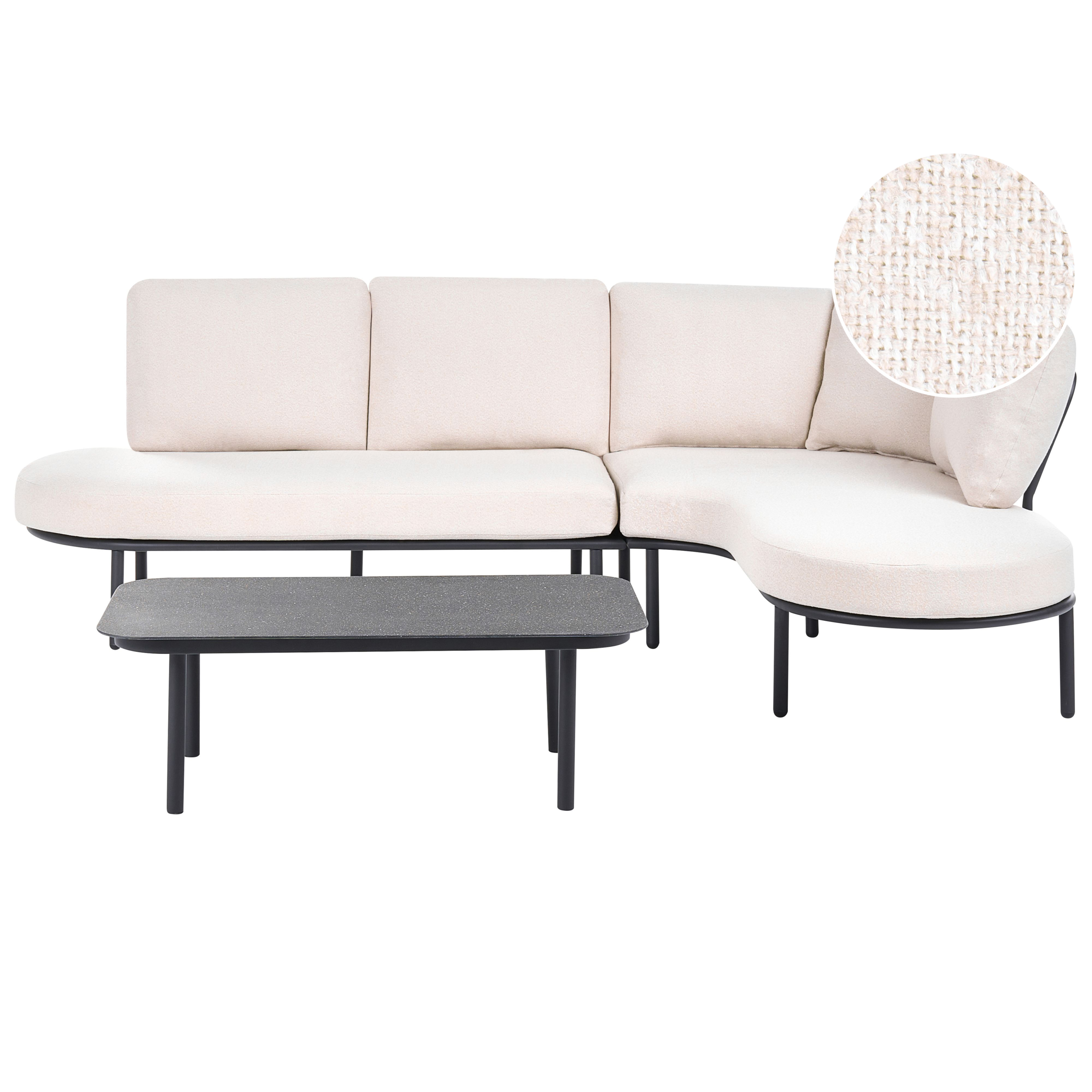 Havesofa med bord 4 personers POLLINA Metal Sort