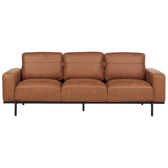 Sofa 3 personers SOVIK Kunstlæder Brun