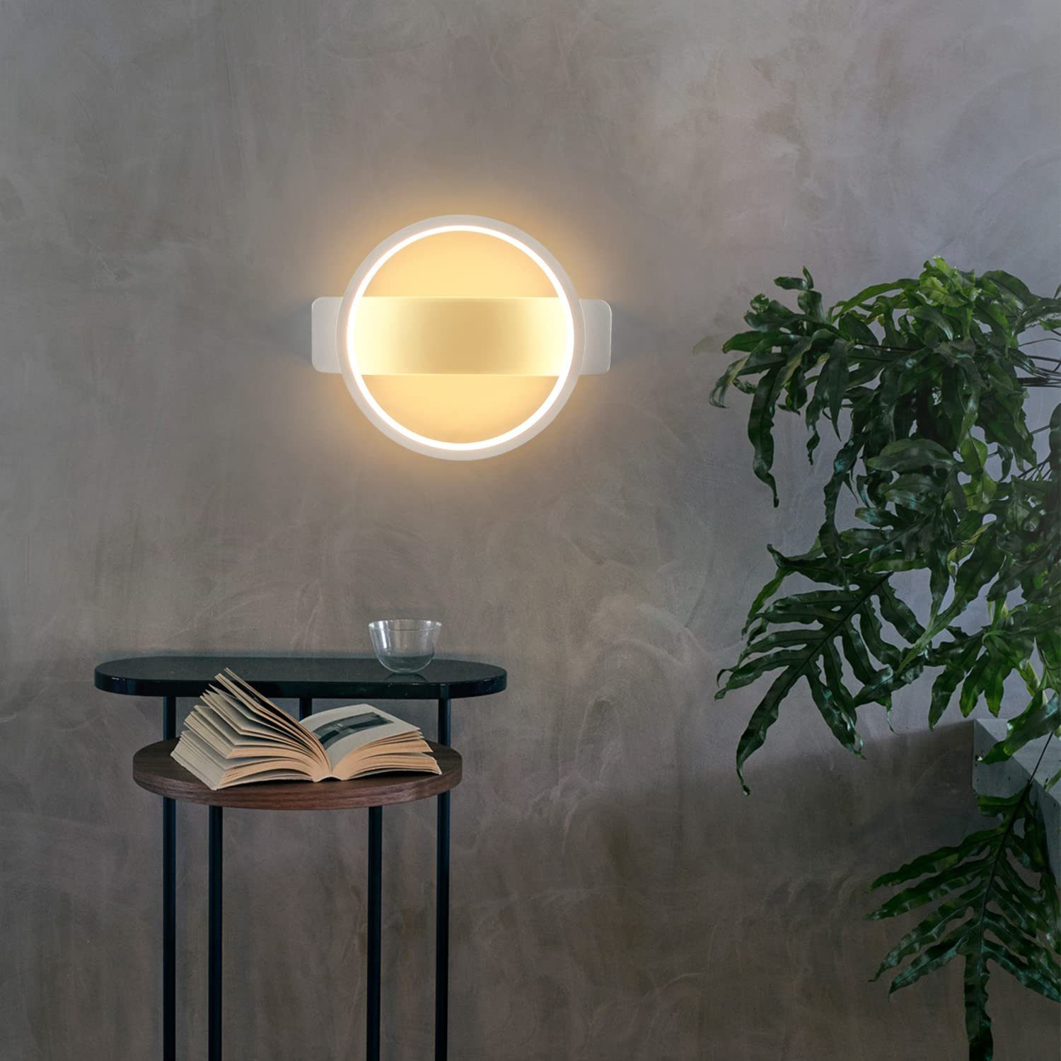 NETTLIFE Indendørs LED væglampe - Hvid, Moderne, Design væglampe, 7W, Varm hvid, 3000K