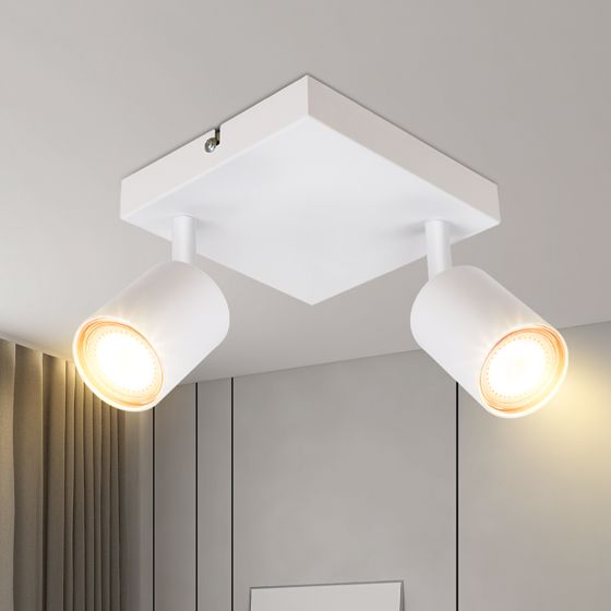 NETTLIFE Loftlampe til stue, 2 sorte GU10 pærer, justerbar, til soveværelse, køkken