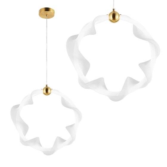 TOOLIGHT hængende loftlampe LED G014-1CP Hvid/Guld 40x40x85cm