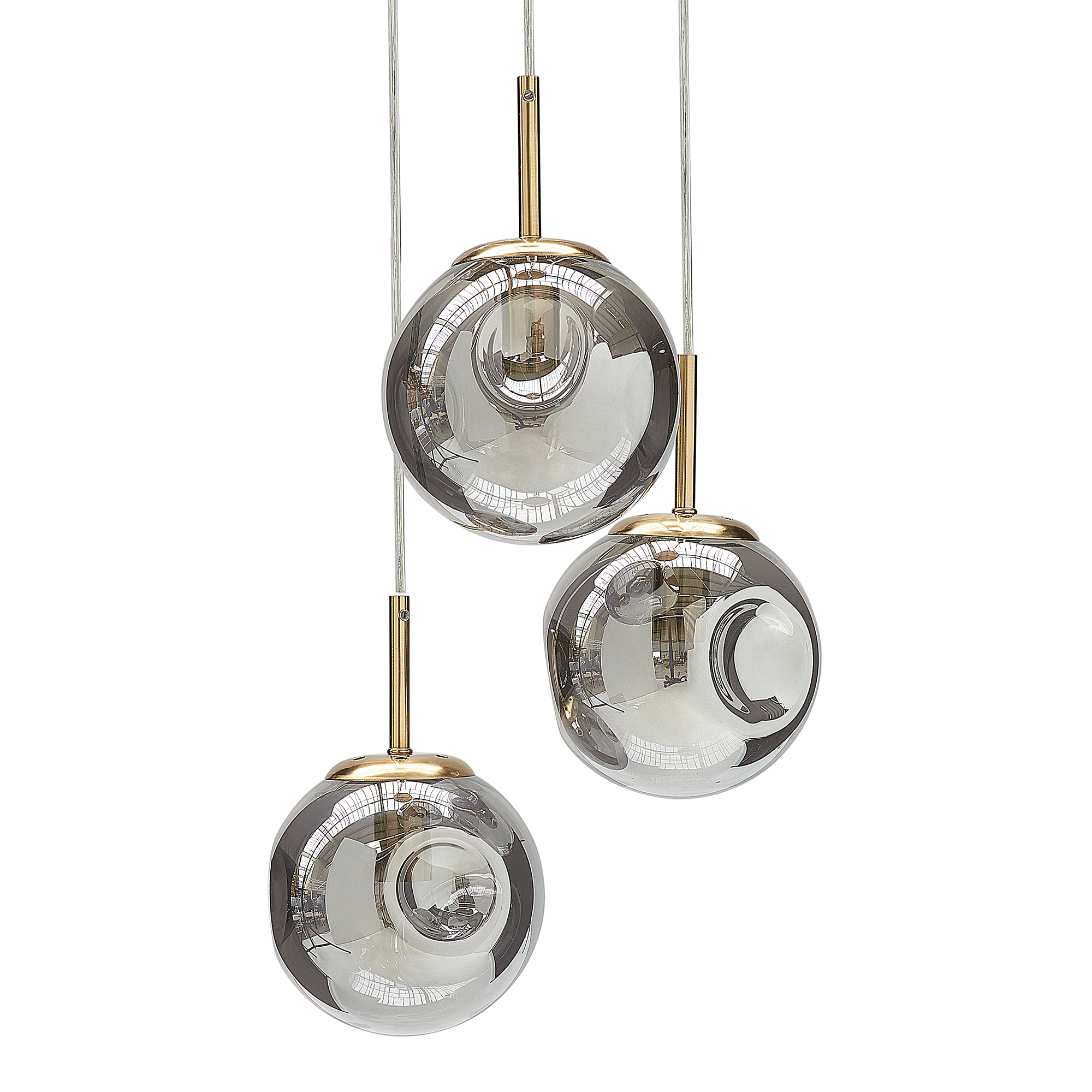 Loftlampe RALFES Glas Messing