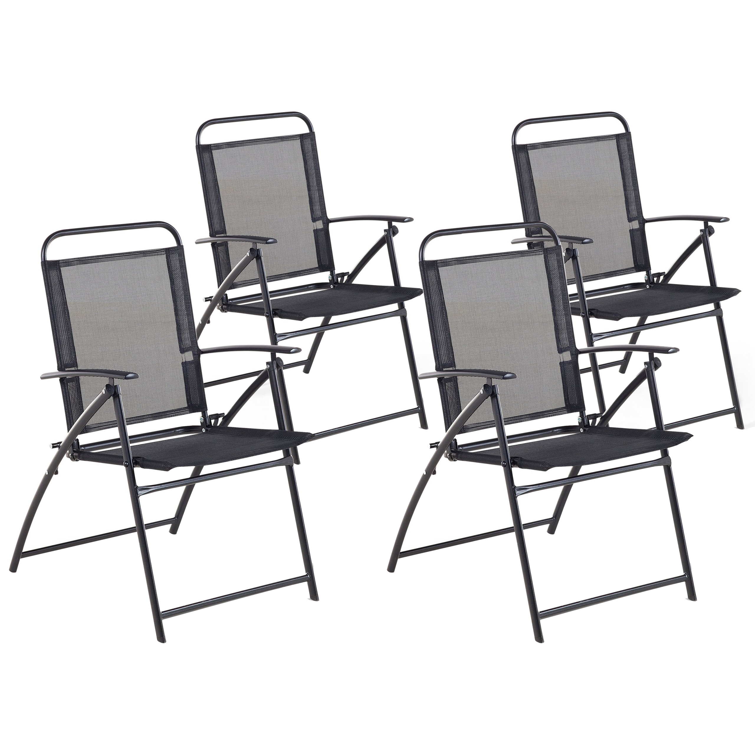 Sæt af 4 havestole LIVO Metal Sort