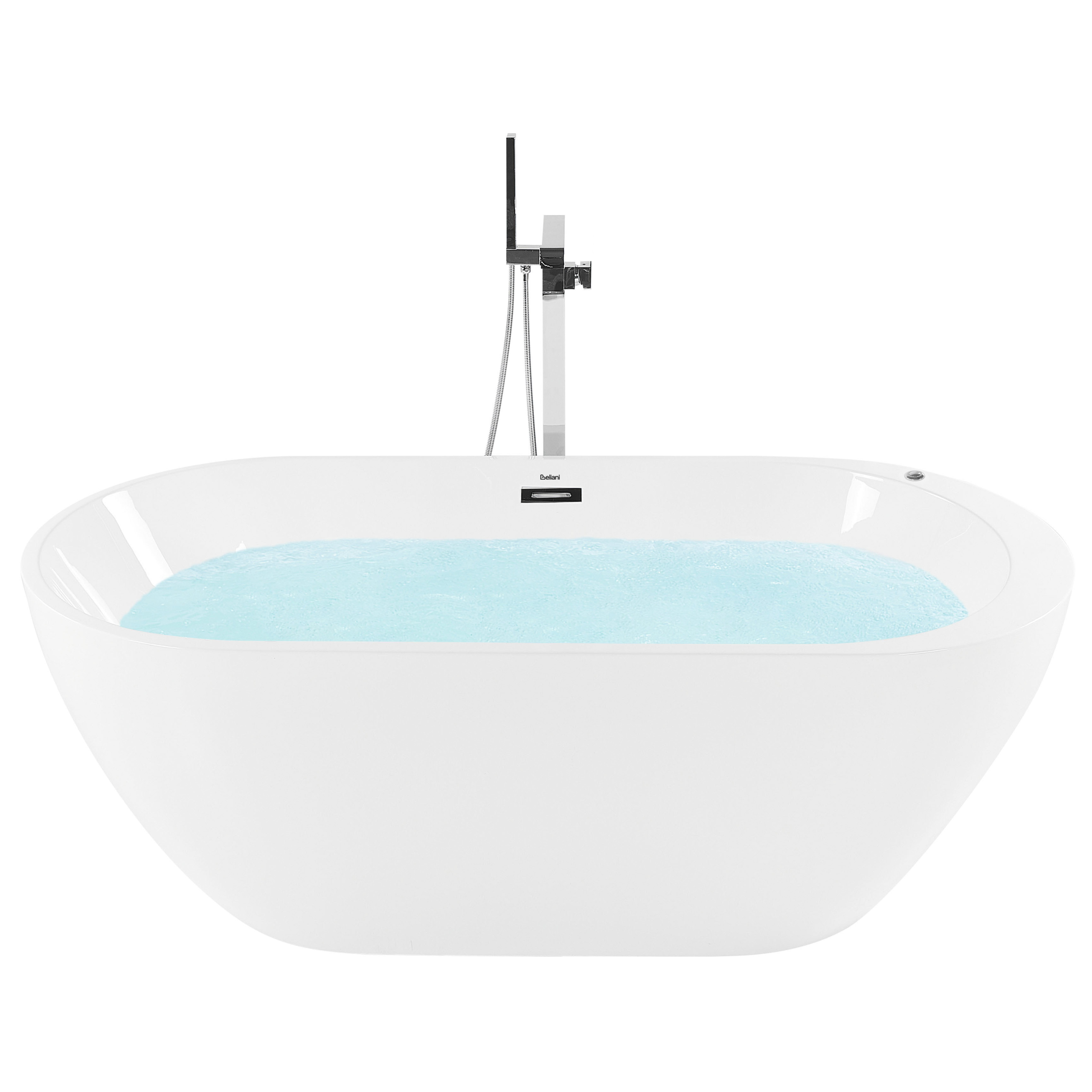 Fritstående spabad med LED NEVIS 170 x 80 cm Hvid