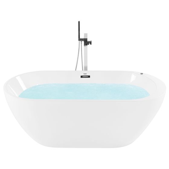 Fritstående spabad med LED NEVIS 170 x 80 cm Hvid