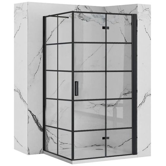 REA brusekabine MOLIER 80X90 Sort, 80x90x190cm
