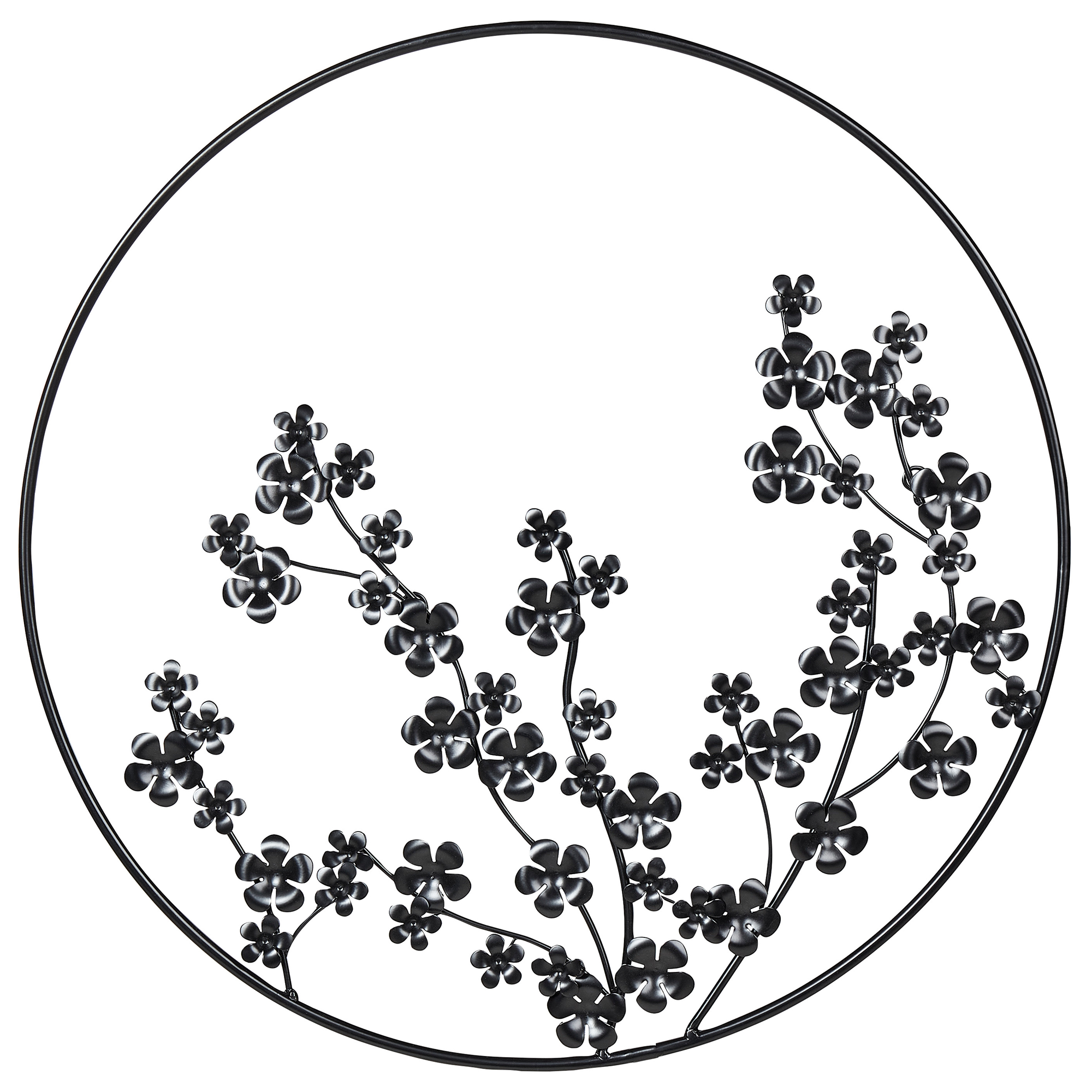 Vægdekoration Blomst STRONTIUM 70 cm Metal Sort