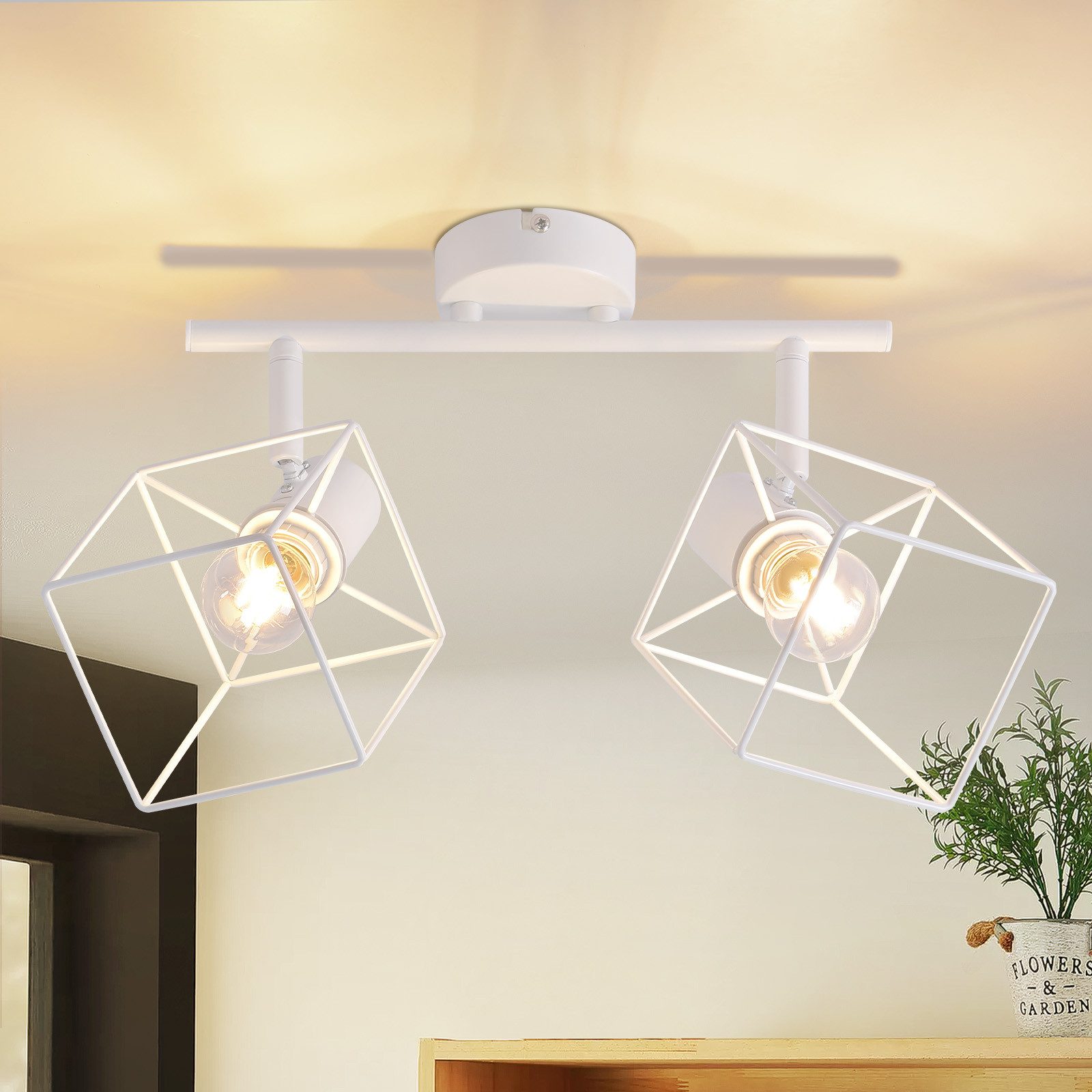 NETTLIFE sort E14 loftspotlight 350° drejelig vintage - metal justerbar uden pære