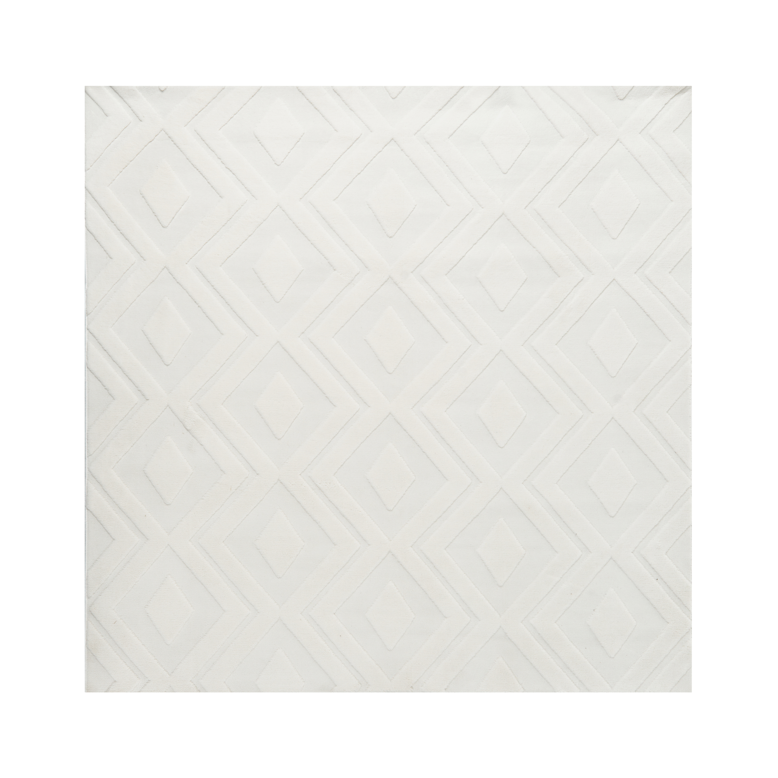 Gulvtæppe KEVIREL Cremehvid 160 x 160 cm
