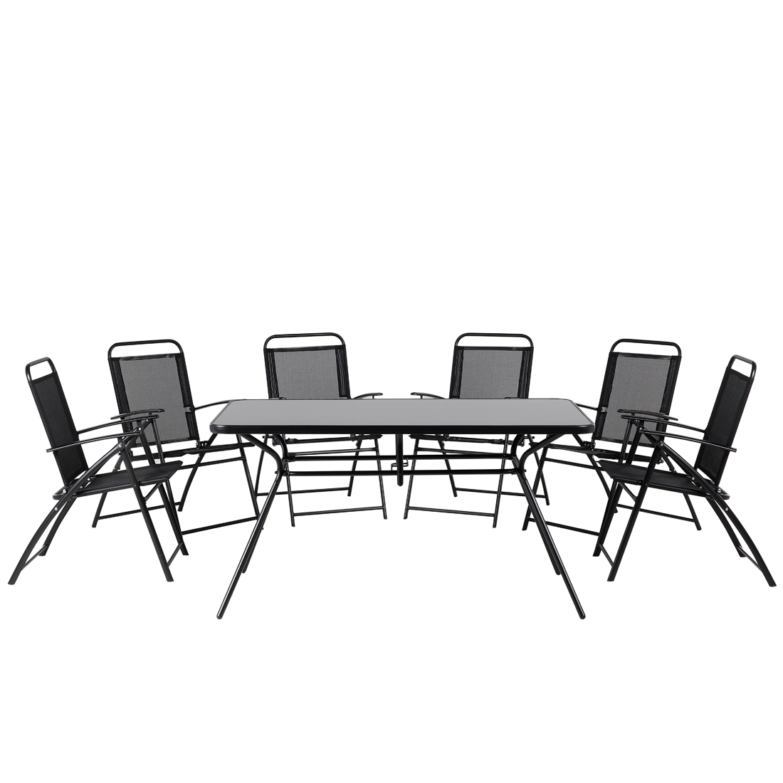 Havemøbelsæt 6 personers LIVO Metal Sort