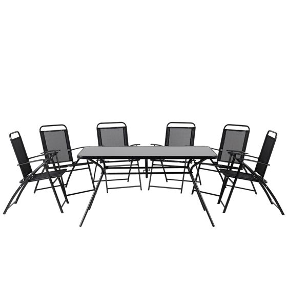 Havemøbelsæt 6 personers LIVO Metal Sort