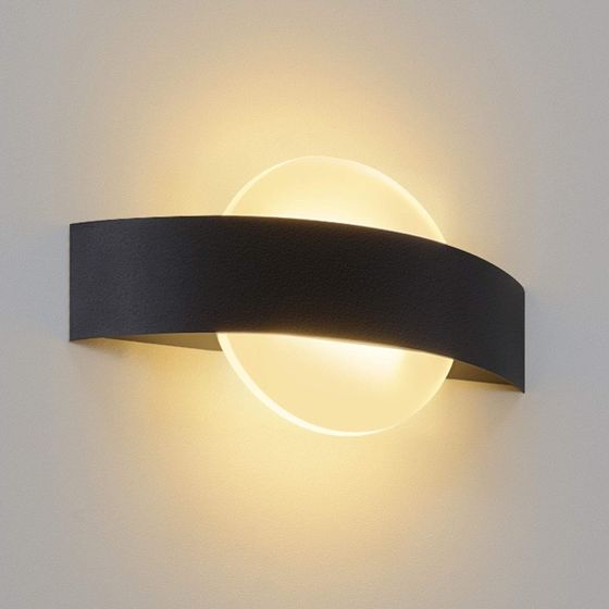 NETTLIFE LED-væglampe til indendørs brug, entrelampe, 3000K varm hvid, sort, moderne design, akryl, natlampe, 6W