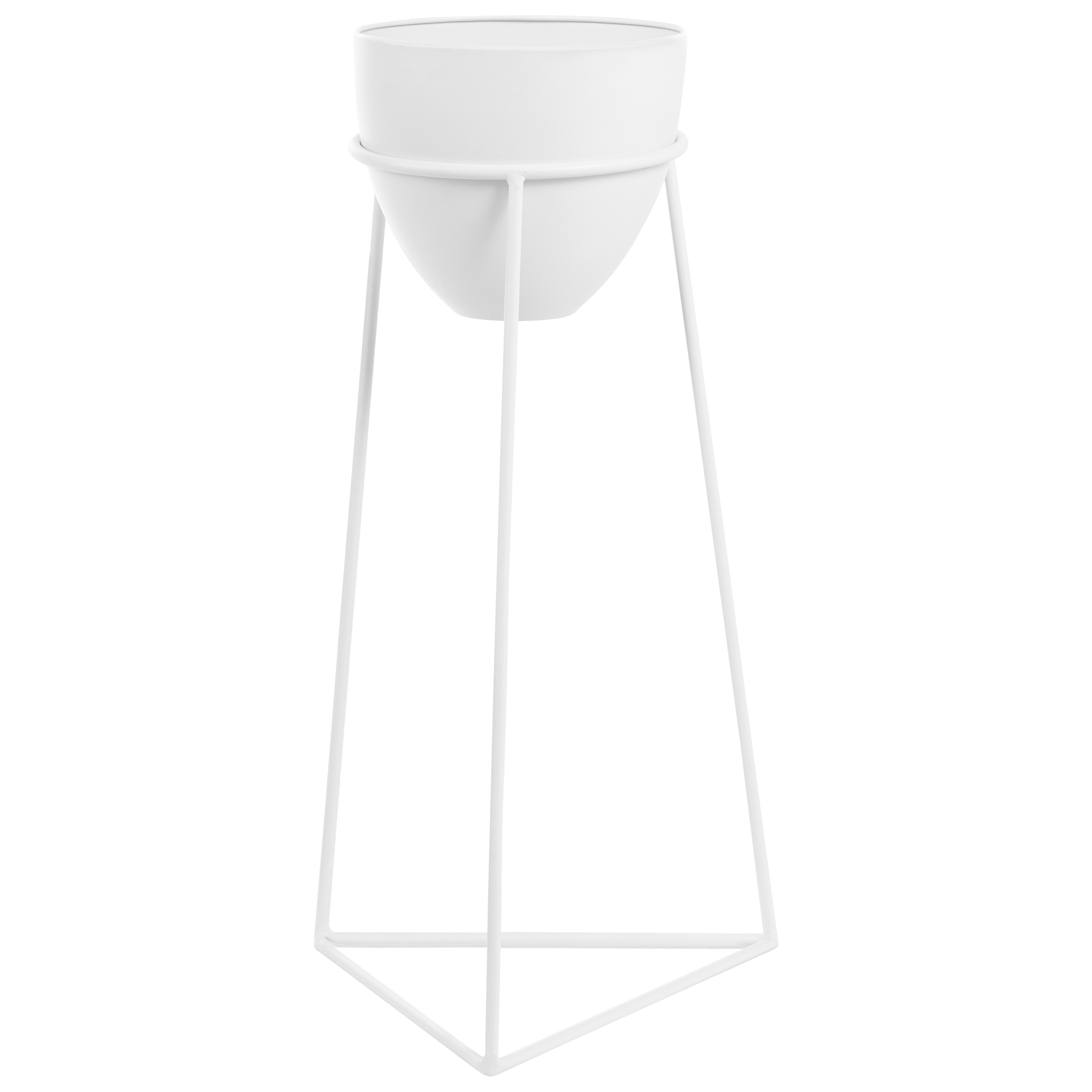 Forhøjet plantekrukke LIPARIS 30 cm Metal Hvid