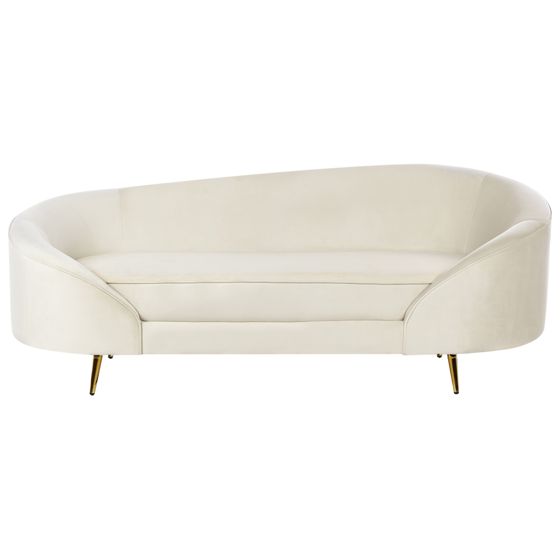 Sofa 2 personers SAVAR Velour Lys Beige