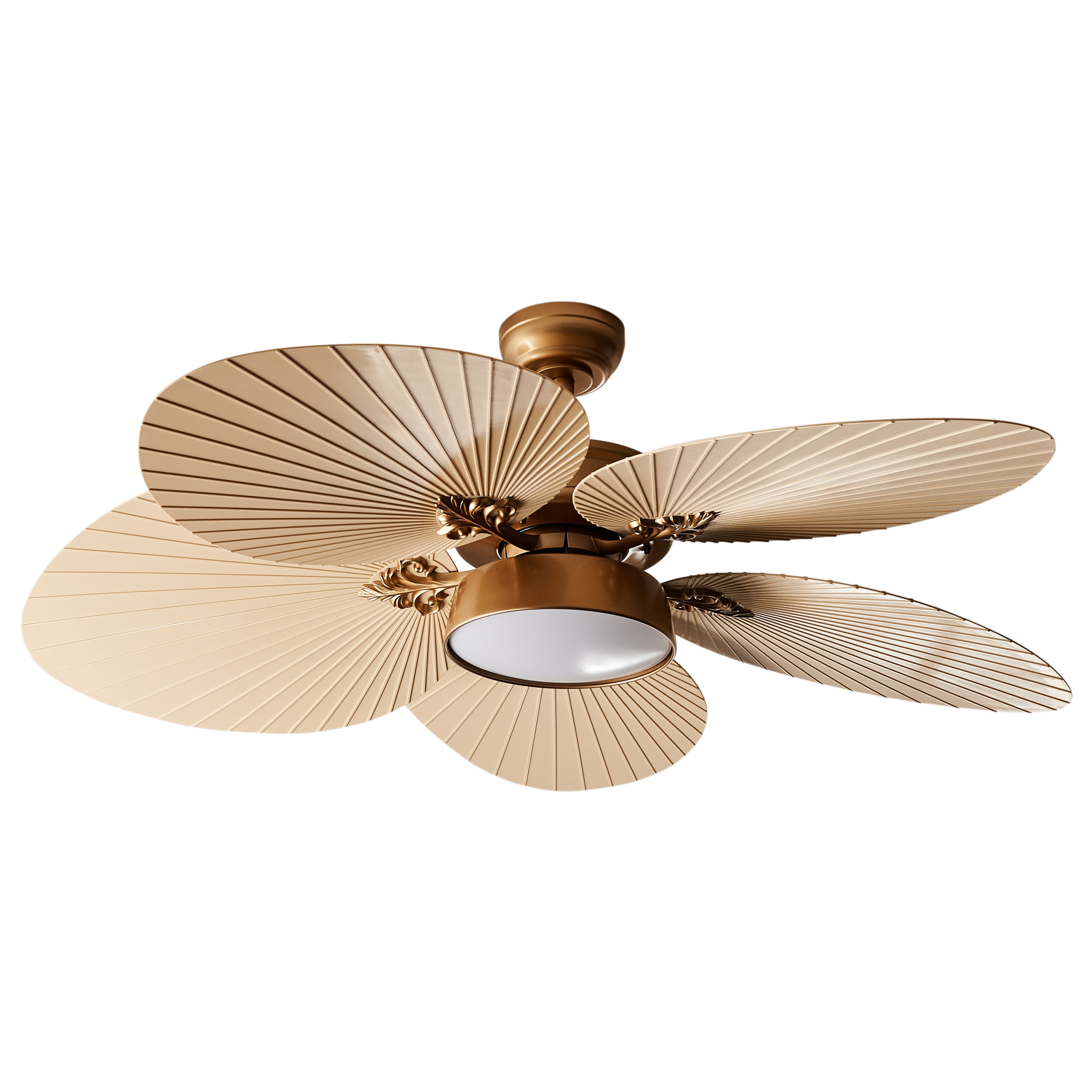 Ventilator med lys BORMEJO Med fjernbetjening LED Guld