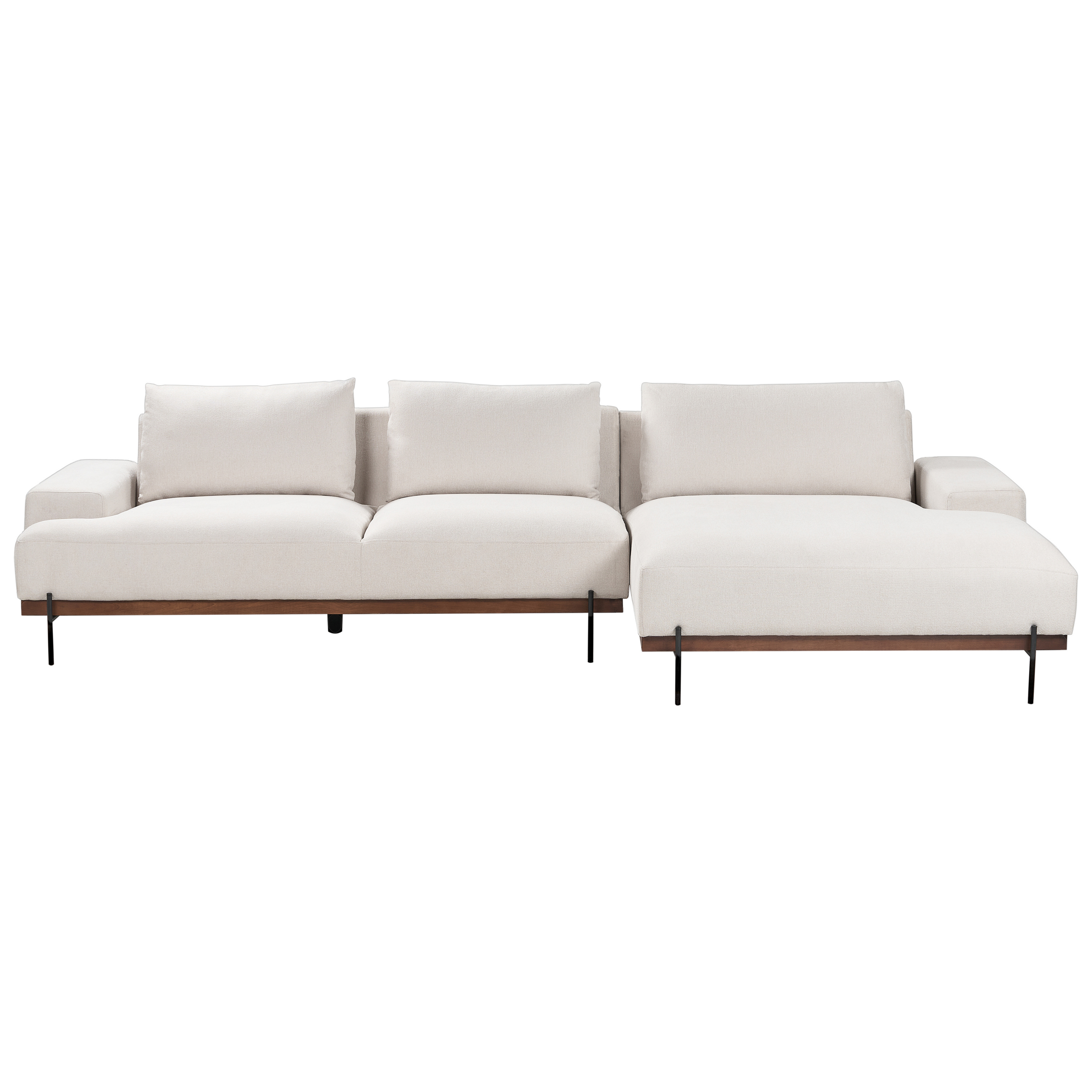 Hjørnesofa 4 personers MARIFERD Lys Beige Venstrevendt
