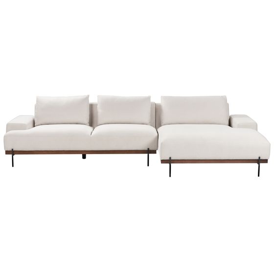 Hjørnesofa 4 personers MARIFERD Lys Beige Venstrevendt